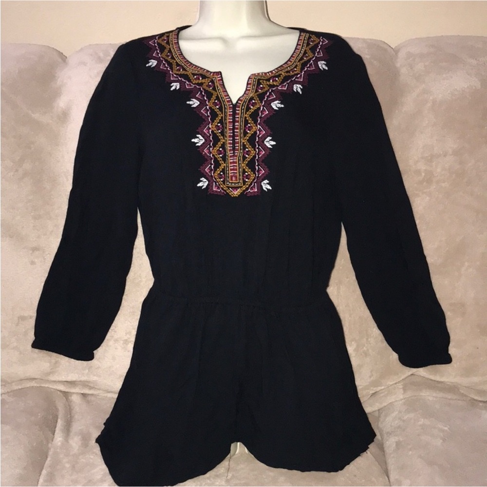 Old Navy Medium mini dress / long top embroidered neck design